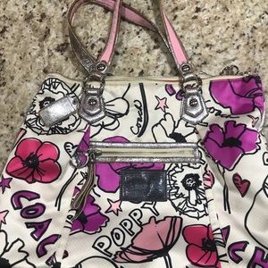 Authentic large Coach poppy purse multicolor